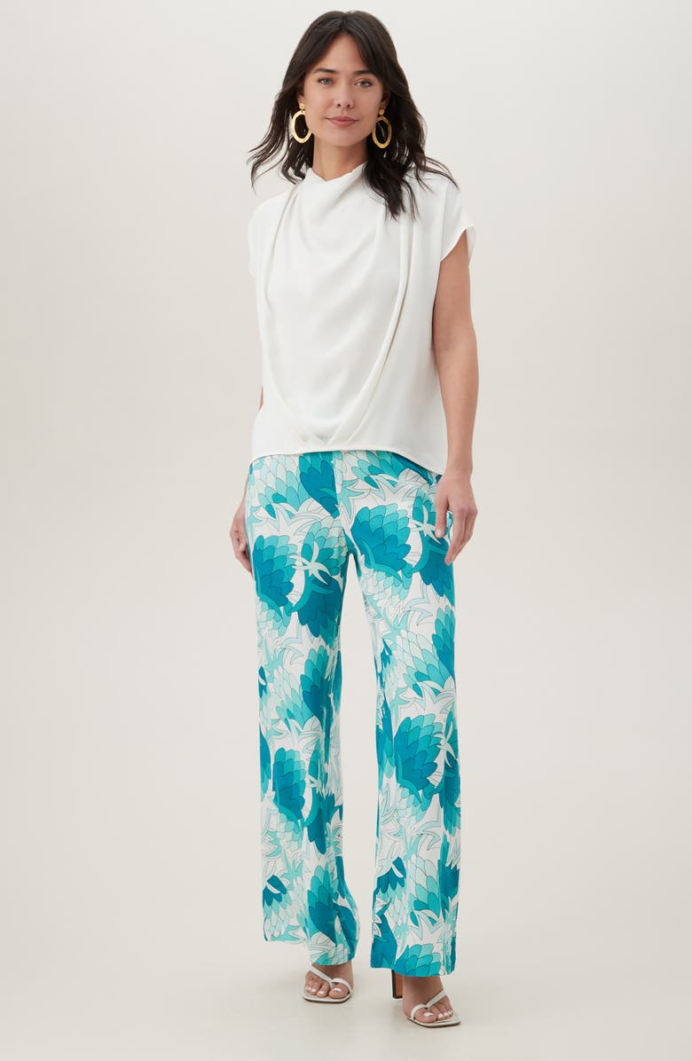 Trina Turk Odilia Drape Top, Alternate, color, Whitewash