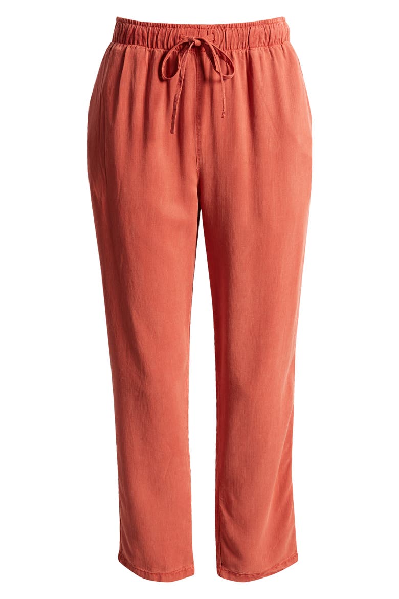 Drawstring Crop Pants, Alternate, color, RUST SPICE