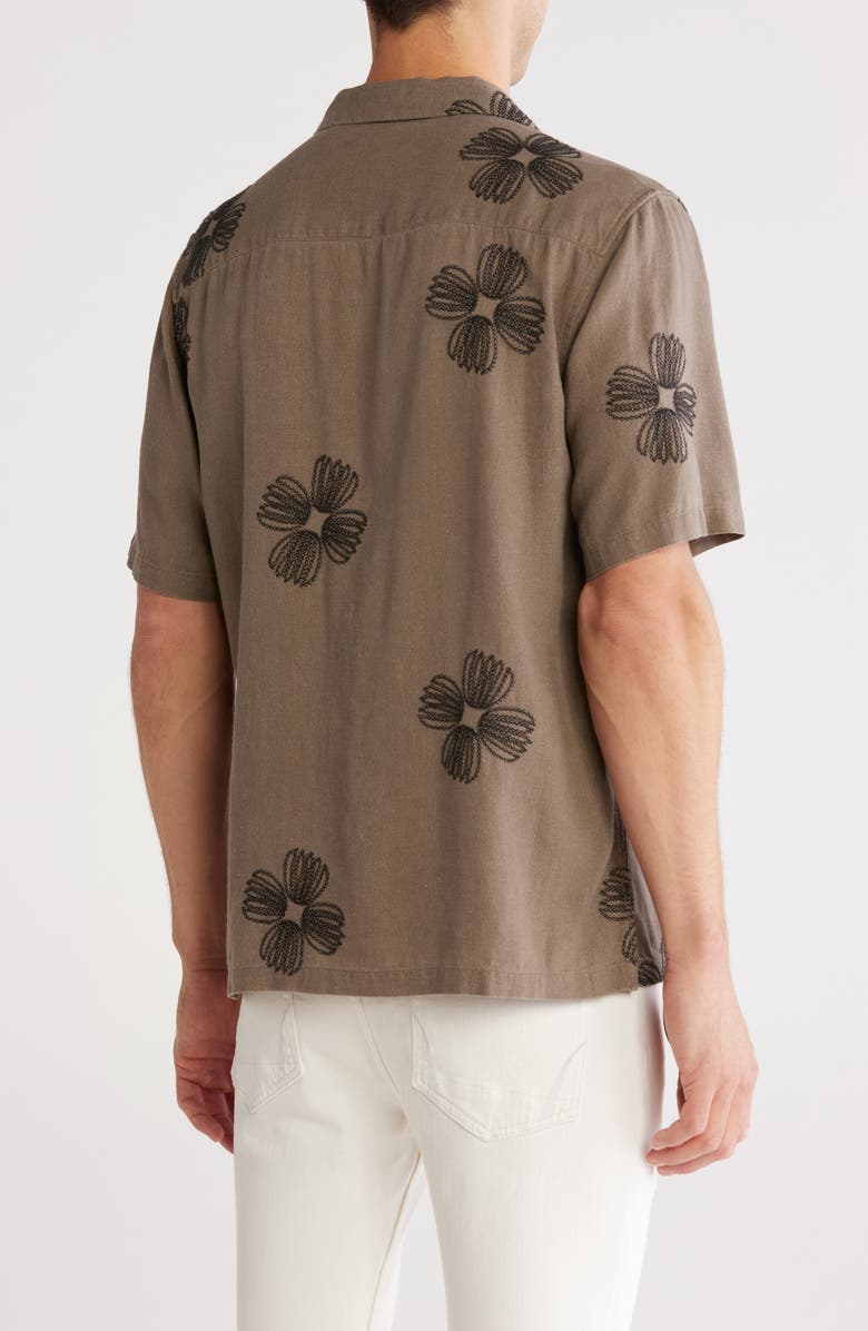 TRUTH Floral Embroidered Short Sleeve Button-Up Shirt, Alternate, color, 