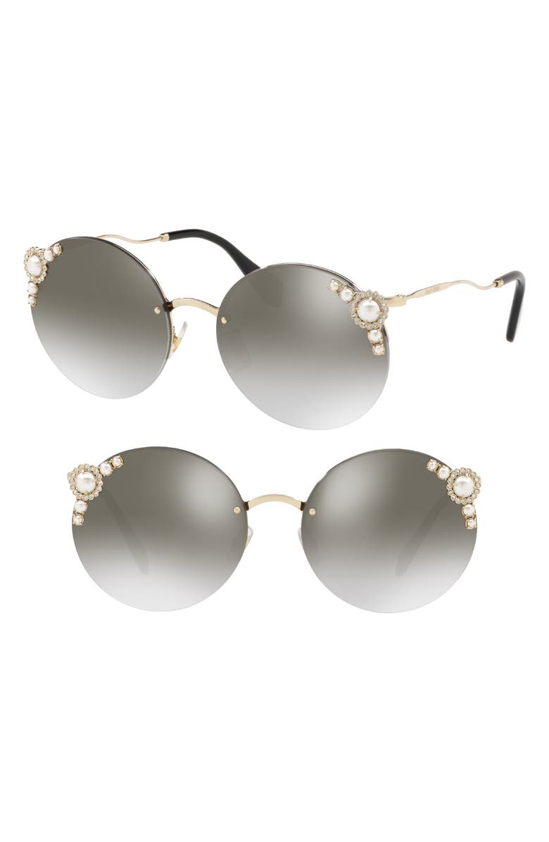 Miu Miu 60mm Gradient Embellished Sunglasses, Main, color, 