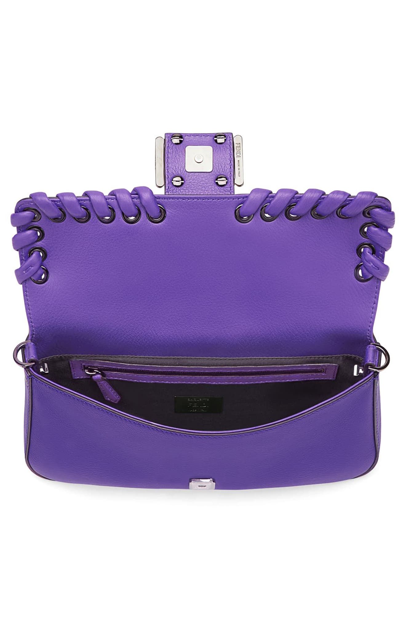 Fendi 'Dolce' Calfskin Leather Baguette, Alternate, color, 