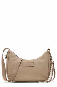 Loop Back Faux Leather Shoulder Bag