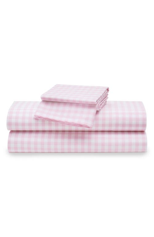 Petite Plume Signature Collection Gingham Sheet Set In Pink