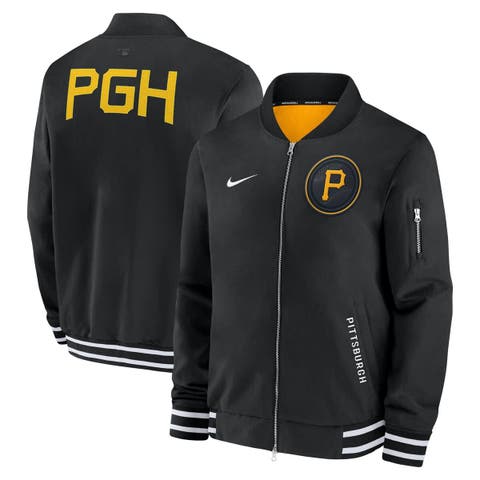Men's Nike  Black Pittsburgh Pirates Authentic Collection City Connect Full-Zip Bomber Jacket