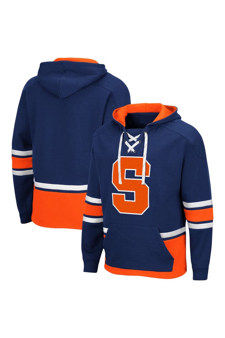 Men's Colosseum Navy Syracuse Orange Lace Up 3.0 Pullover Hoodie, Alternate, color, Navy