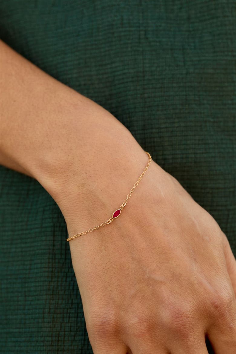 Marquise Birthstone Bracelet, Alternate, color, Gold / August
