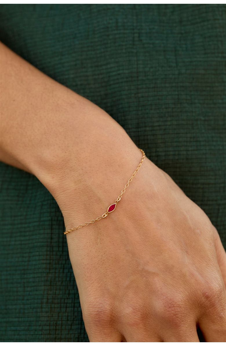 Set & Stones Marquise Birthstone Bracelet, Alternate, color, Gold / June