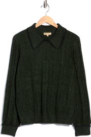 Democracy Whipstitch Collared Sweater