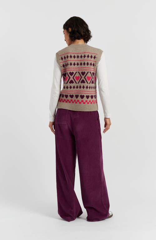 Chinti & Parker Wool Cashmere Hearts And Diamonds Tank In Neutral