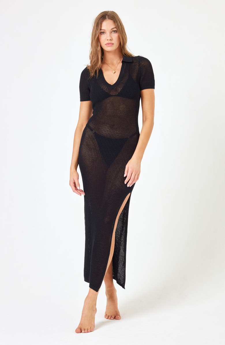 LSPACE Sydney Open Stitch Cover-Up Dress, Alternate, color,