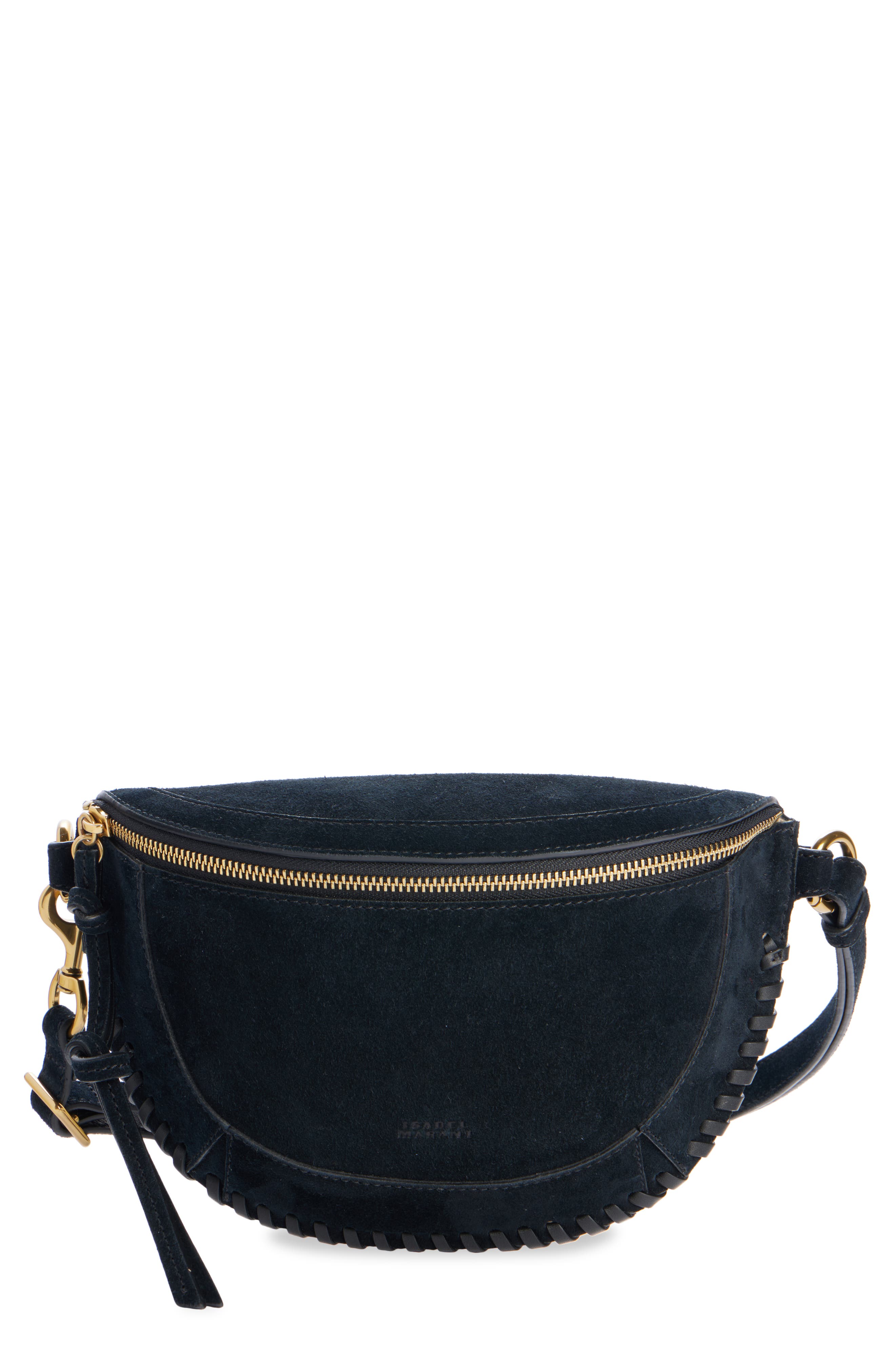Isabel Marant Skano Suede Crossbody Bag, Main, color, Black