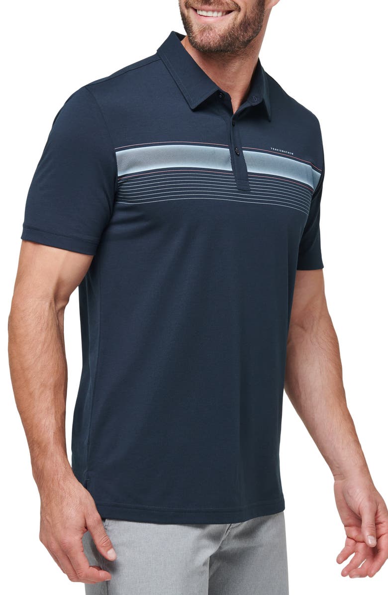 TravisMathew State of the Art Stripe Piqué Golf Polo, Alternate, color, Total Eclipse