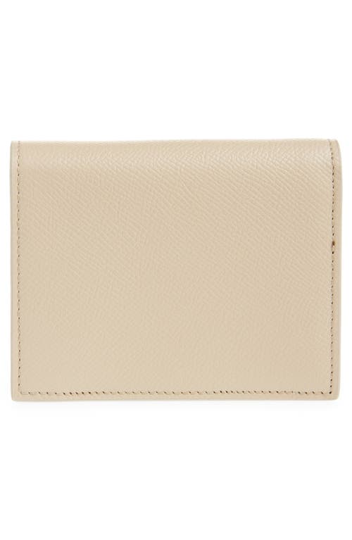 Ferragamo Double Gancio Leather French Wallet In Stone
