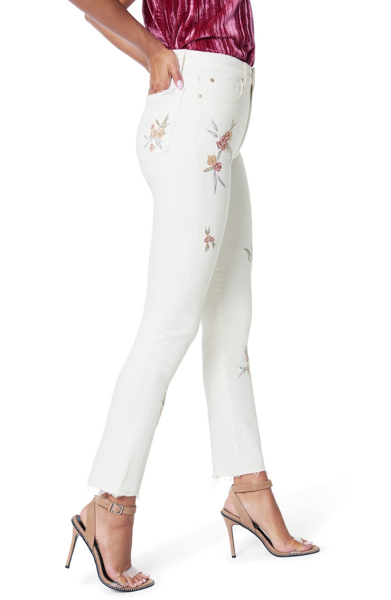 Joe's The Luna Floral Embroidered Raw Hem Ankle Skinny Jeans, Alternate, color, 