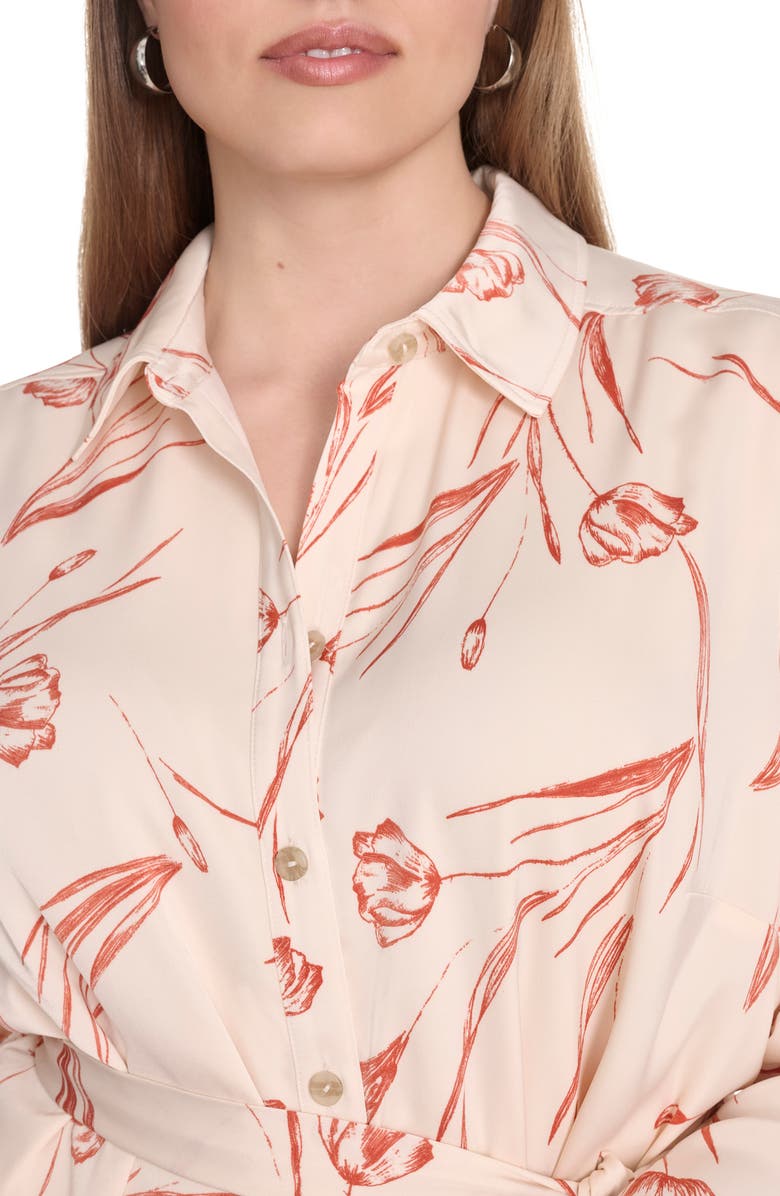 Floral Long Sleeve Shirtdress