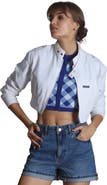 Members Only Women's Mini Cropped Racer Jacket