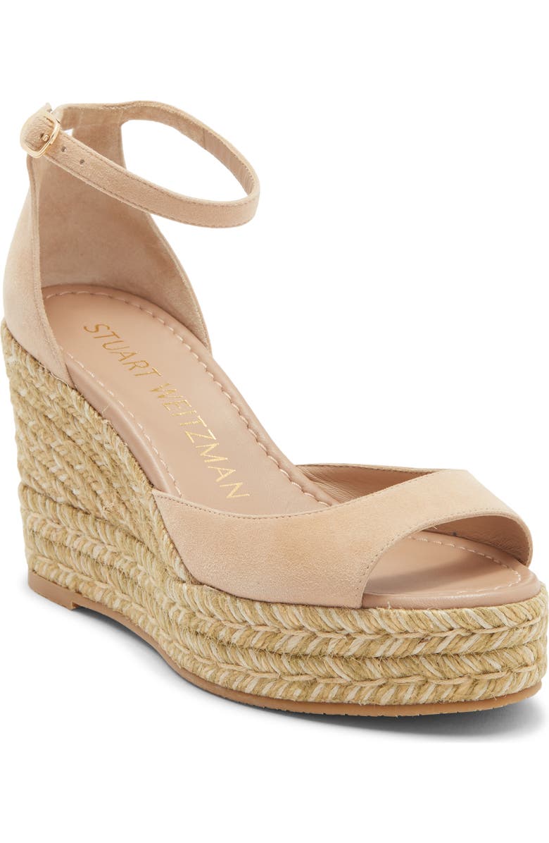 Stuart Weitzman Distia Espadrille Wedge Sandal, Main, color, Adobe
