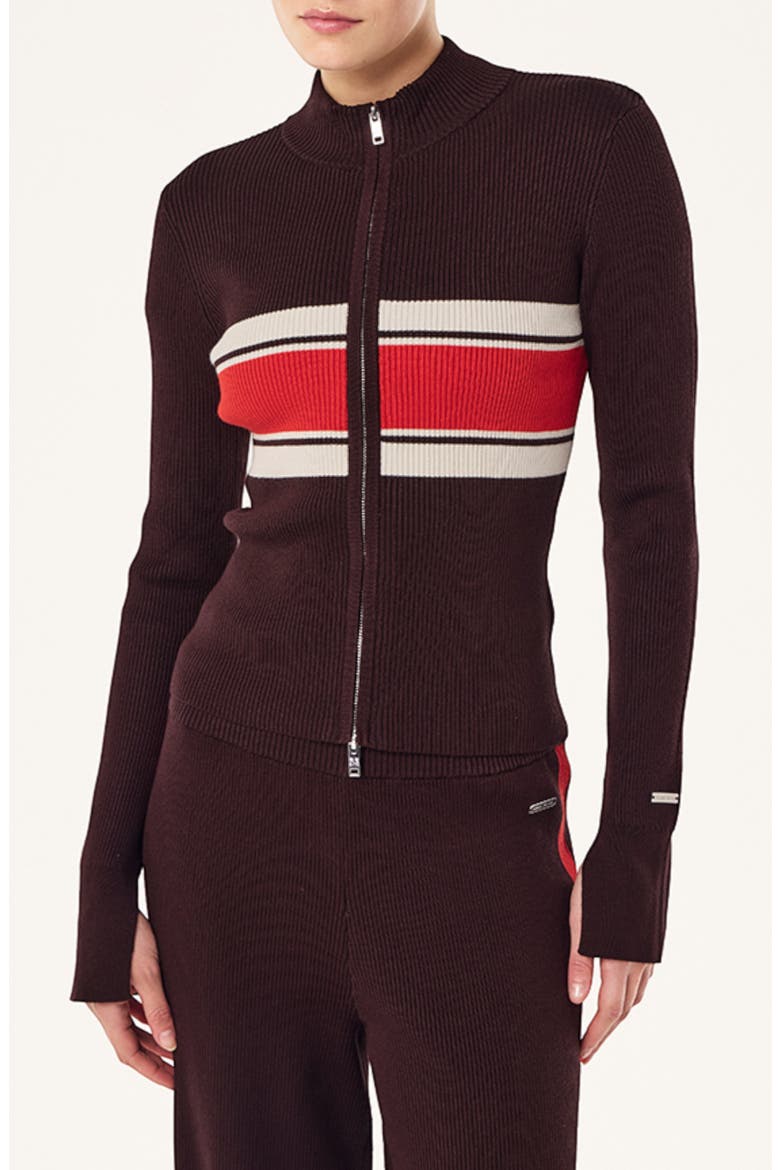 Solar Zip Knit Jacket, Main, color, DARK PLUM