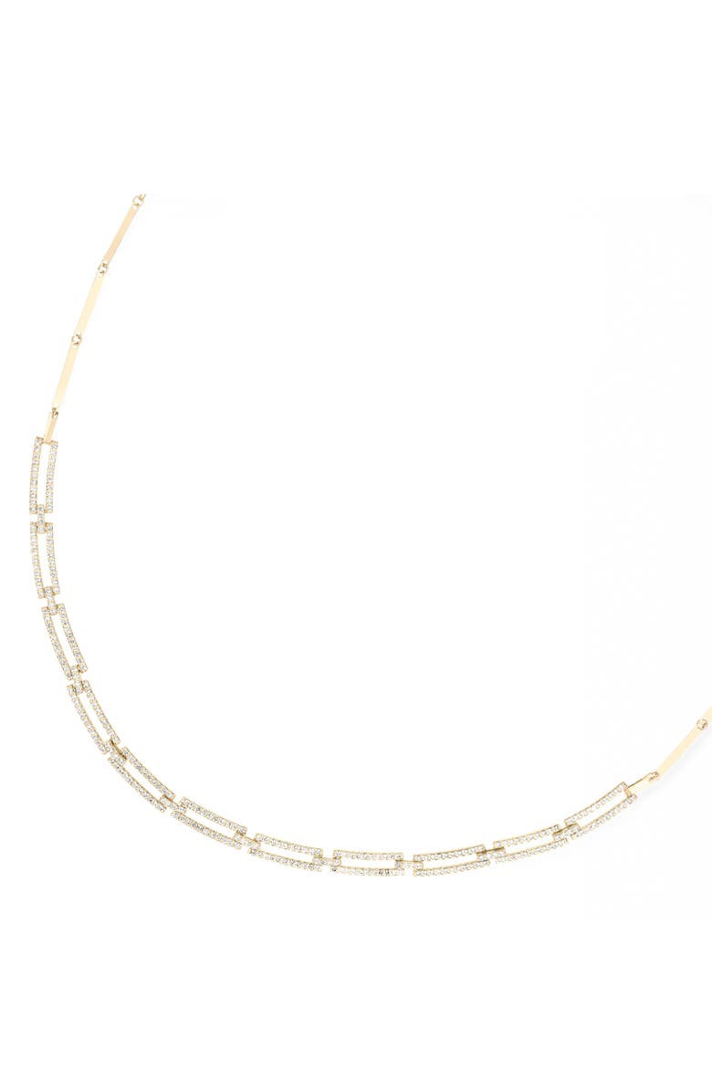 LANA 14K Gold Diamond Pavé Skinny Tag Link Moveable Necklace, Alternate, color, Yellow Gold