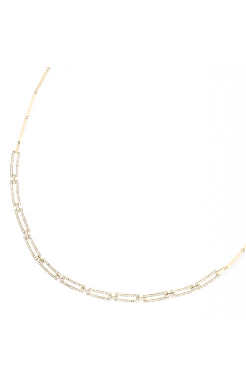Lana Diamond Pavé Skinny Tag Link Moveable Necklace In Gold