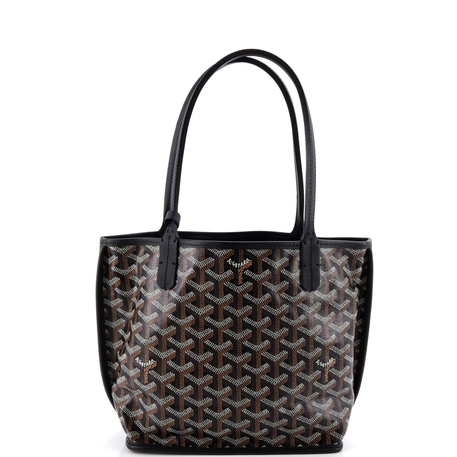 Pre-Owned Goyard Anjou Reversible Tote Coated Canvas Mini, Alternate, color, Black