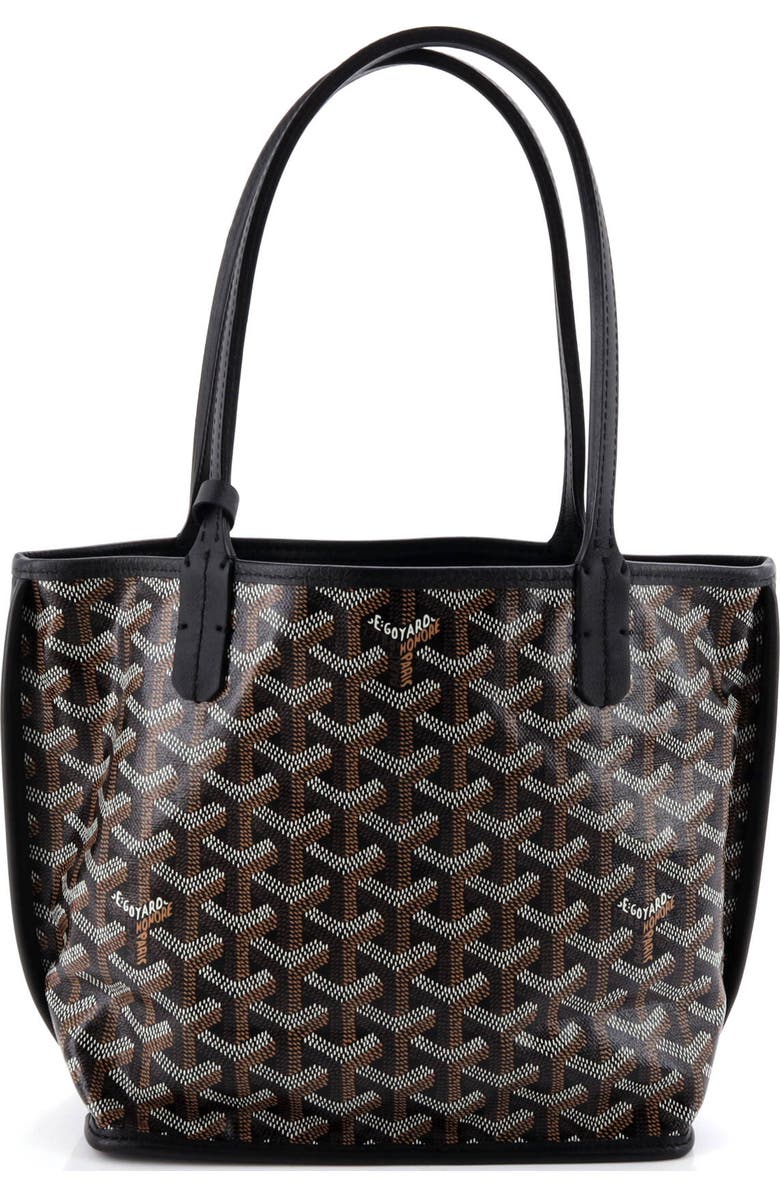 Pre-Owned Goyard Anjou Reversible Tote Coated Canvas Mini, Alternate, color, Black