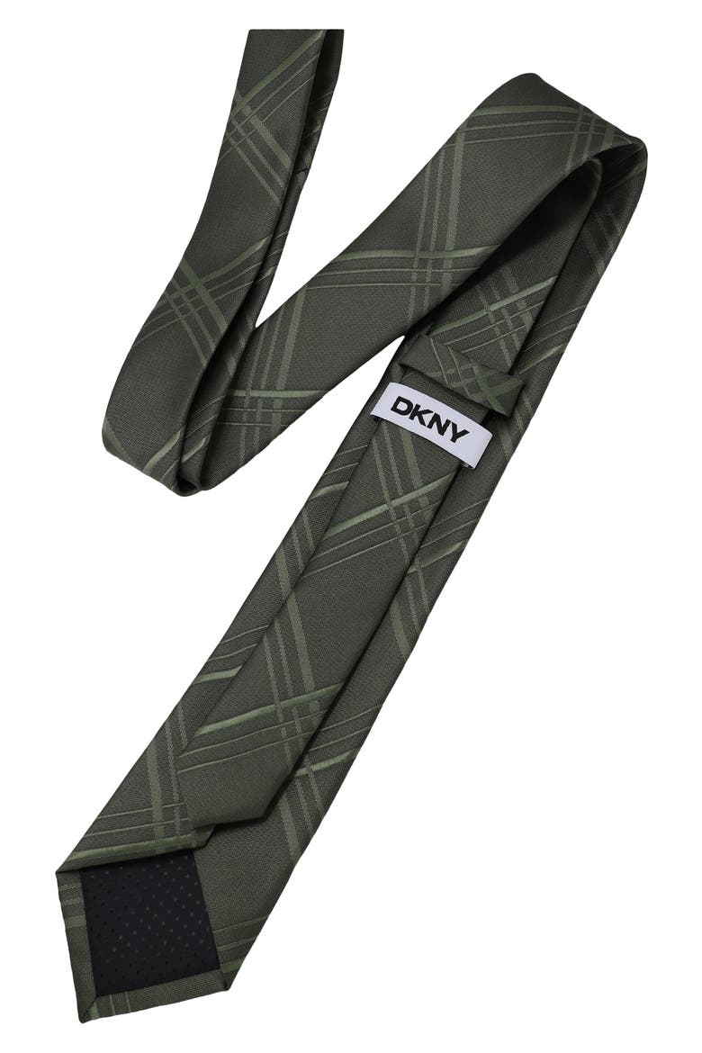 Tonal Plaid Tie, Alternate, color, BLACK/ OLIVE