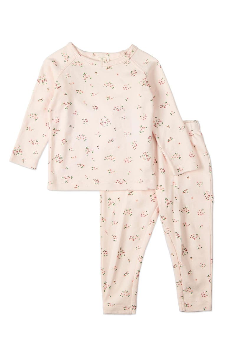 MiniMoi Cameo Cotton Pajama Set, Main, color, Soft Pink