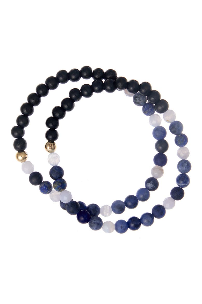 Men's N12 Express & Communicate Set of 2 Healer's Bracelets, Alternate, color, BLACK