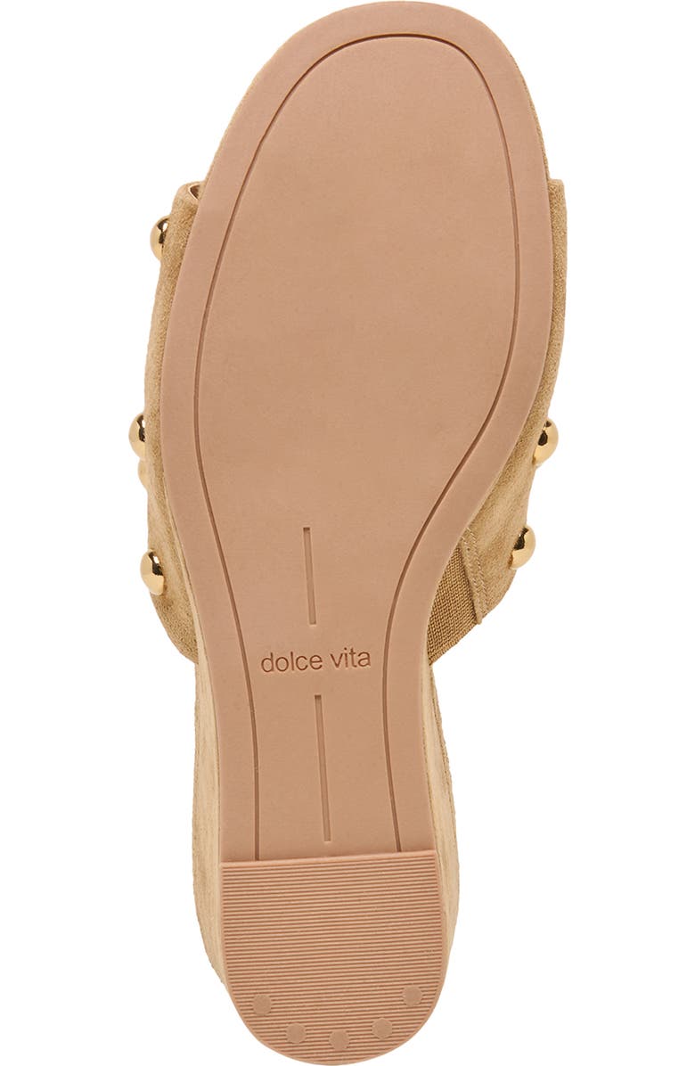 Dolce Vita Holta Stud Wedge Sandal, Alternate, color, Light Brown Suede