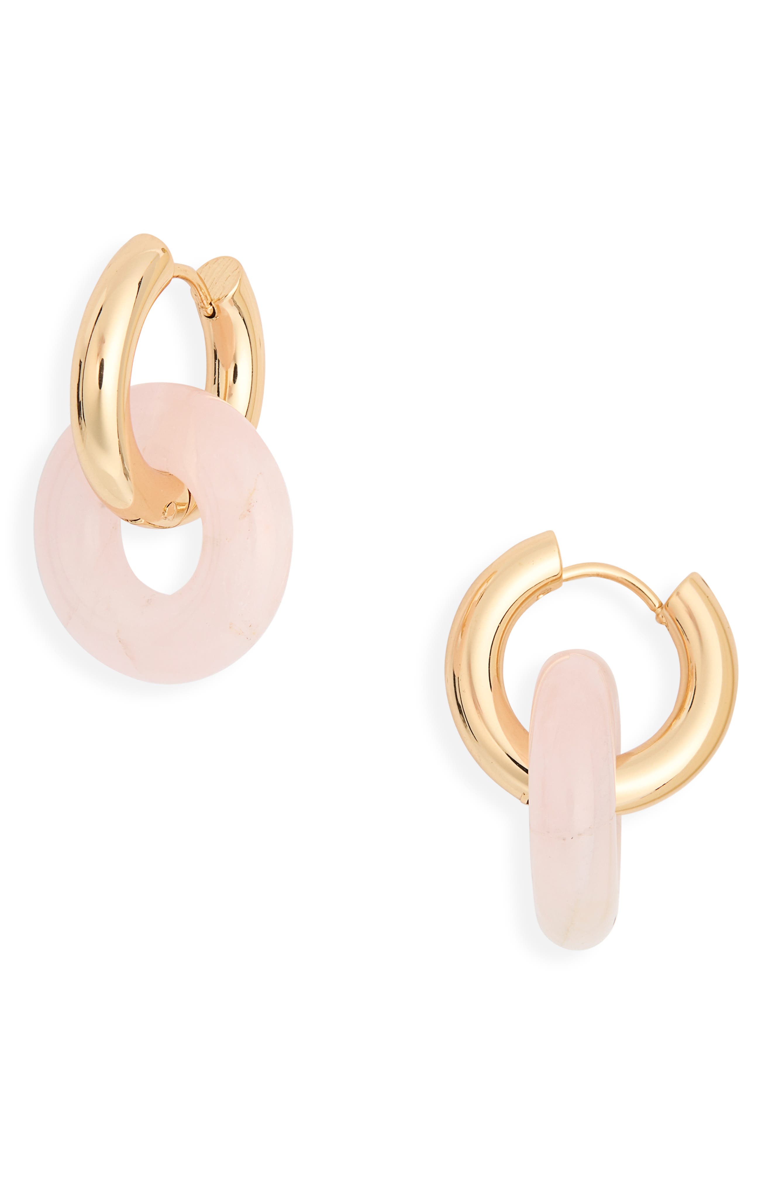 Rose Quartz Hoop Earrings