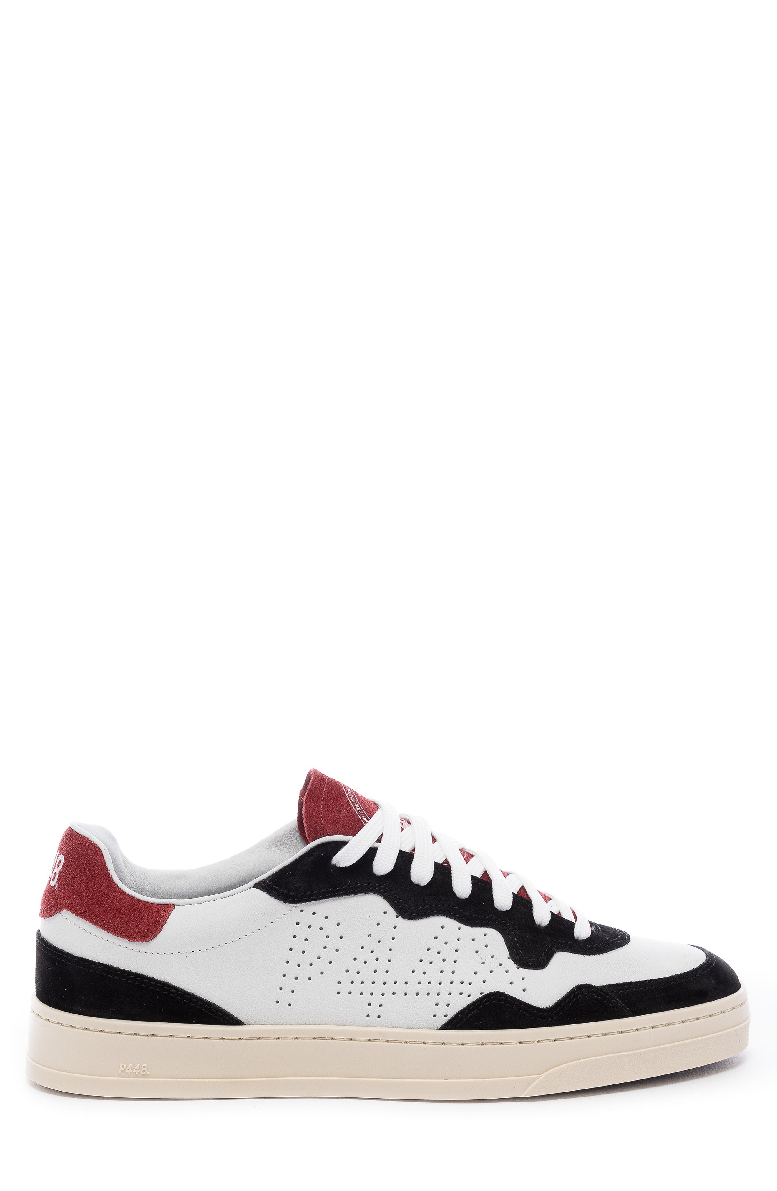 P448 Bali Low Top Sneaker, Alternate, color, White/ Black/ Rosso