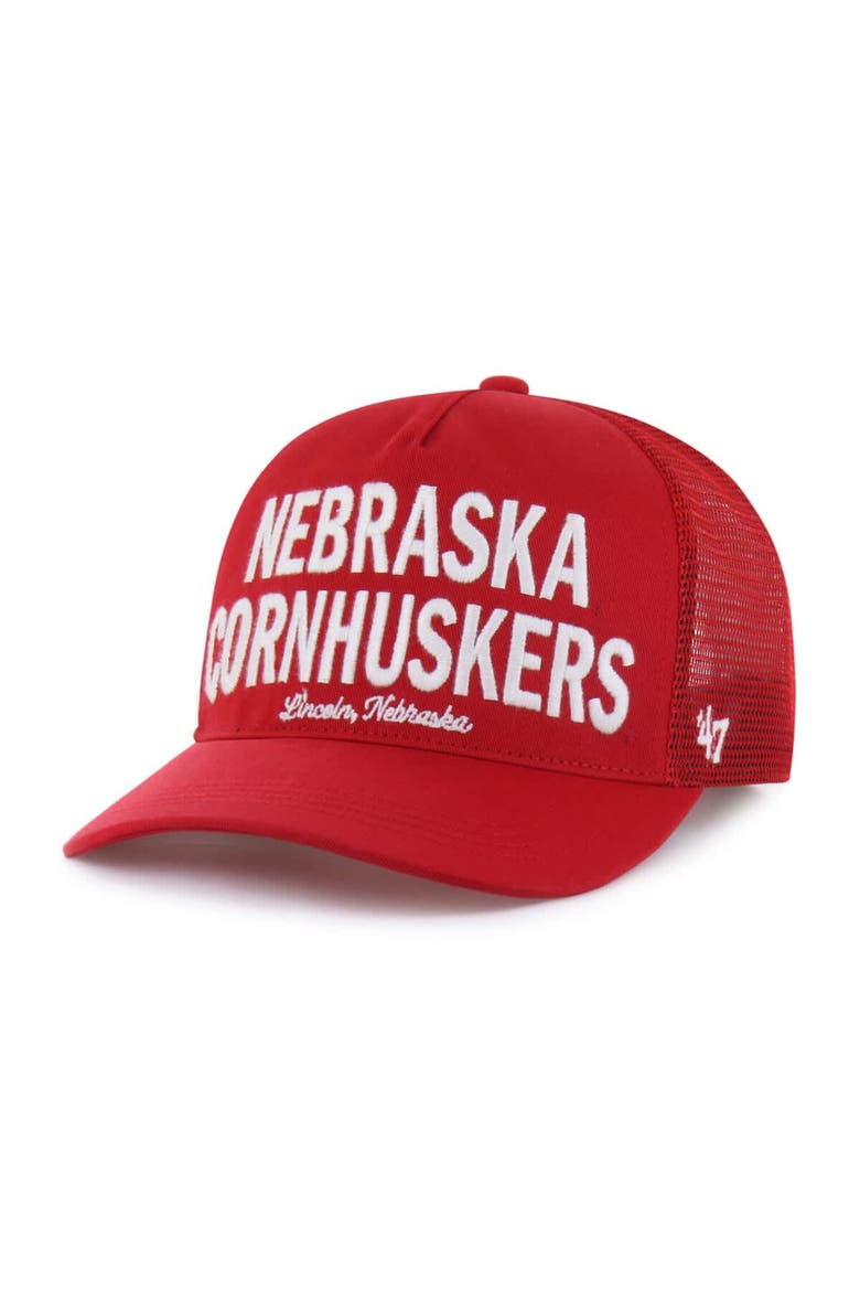 Men's '47 Scarlet Nebraska Huskers Contemporary Hitch Trucker Adjustable Hat, Main, color, Scarlet