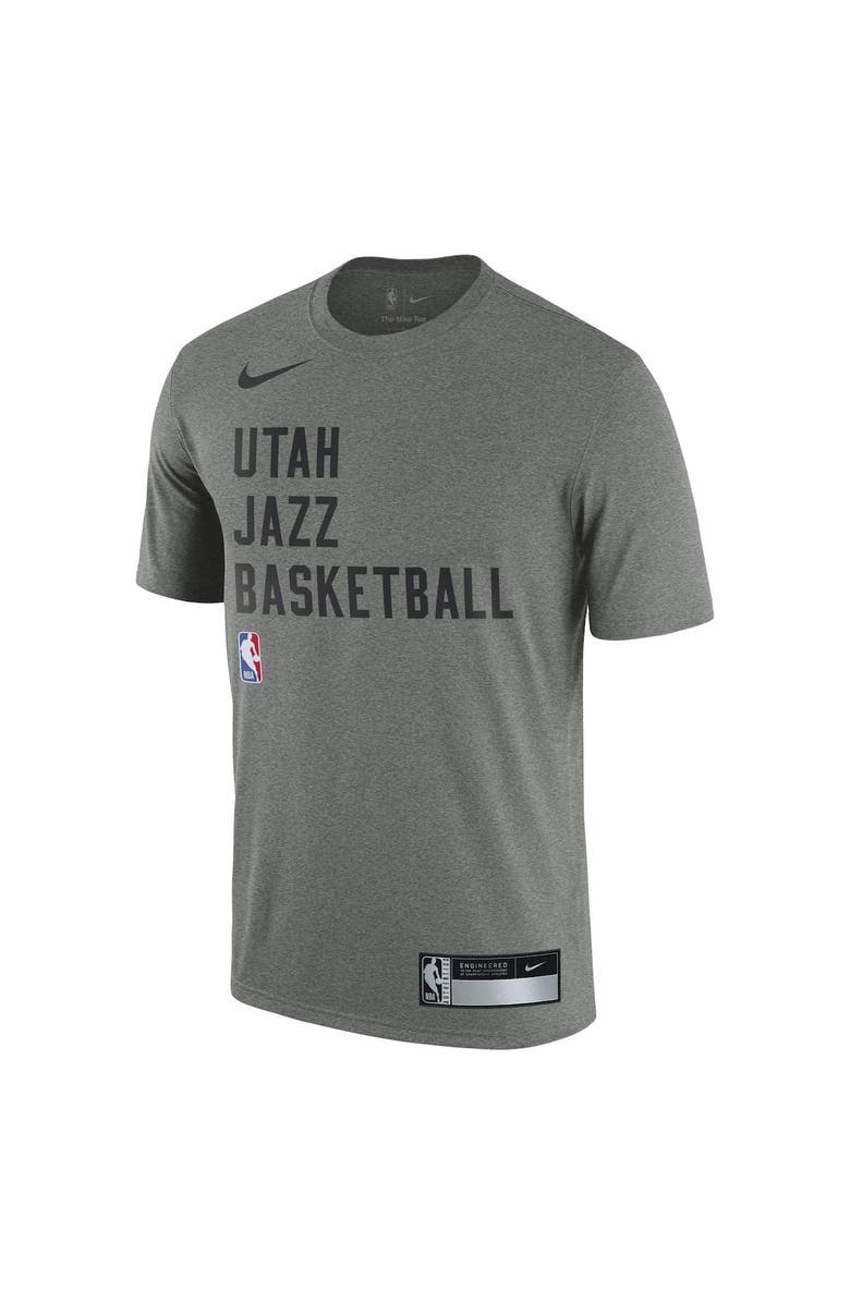 Nike Men's Nike Heather Gray Utah Jazz 2023/24 Sideline Legend Performance Practice T-Shirt, Alternate, color,