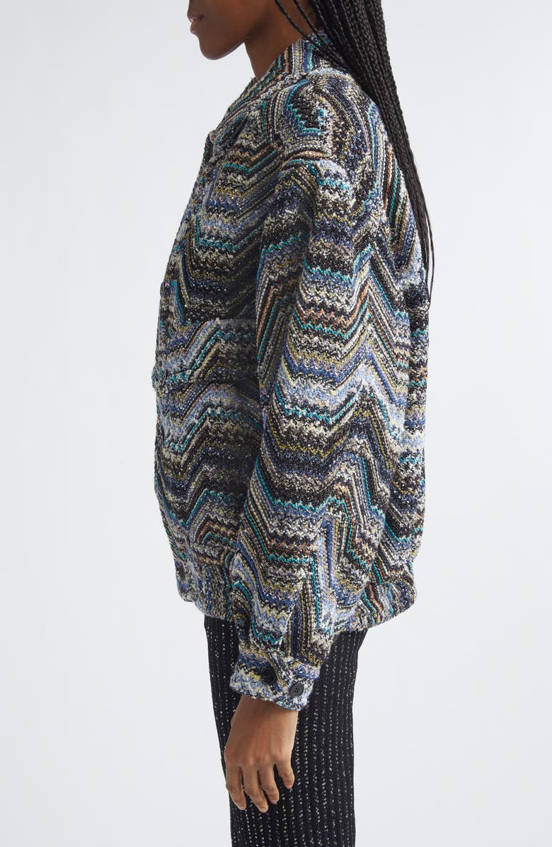 Missoni Metallic Zigzag Sequin Field Jacket, Alternate, color, Grey Multi