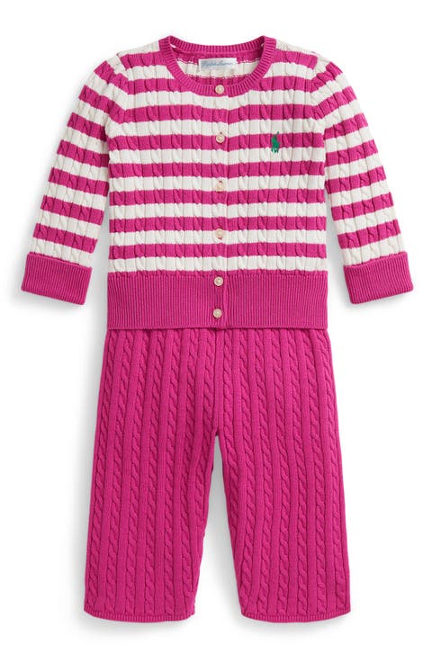 Cable Knit Cotton Sweater & Pants (Baby)
