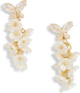 EYE CANDY LOS ANGELES Inaya Butterfly & Flower Cascading Drop Earrings