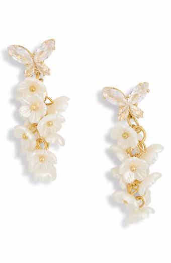 EYE CANDY LOS ANGELES Inaya Butterfly & Flower Cascading Drop Earrings