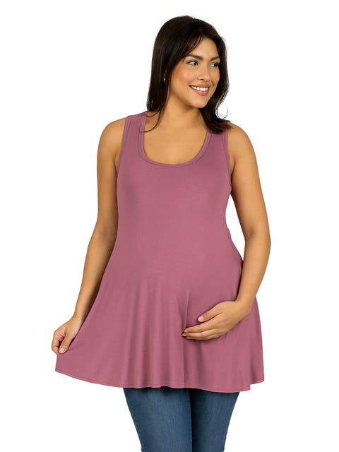 Maternity Scoop Neck Sleeveless Tank Top
