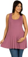 24seven Comfort Apparel Maternity Scoop Neck Sleeveless Tank Top