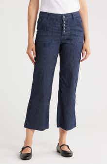 Democracy Button Fly Crop Wide Leg Pants