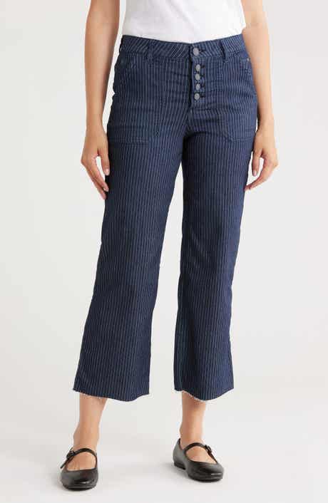 Democracy Button Fly Crop Wide Leg Pants
