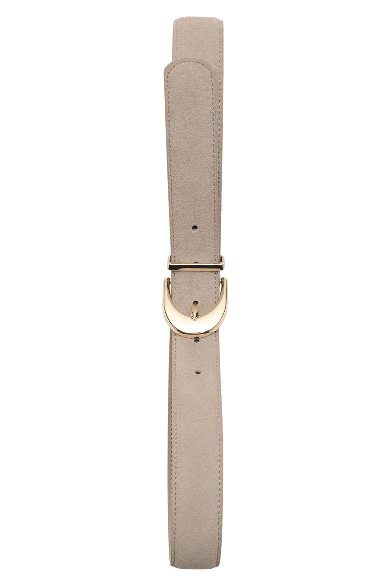 Oval Buckle Suede Belt, Alternate, color, SAND