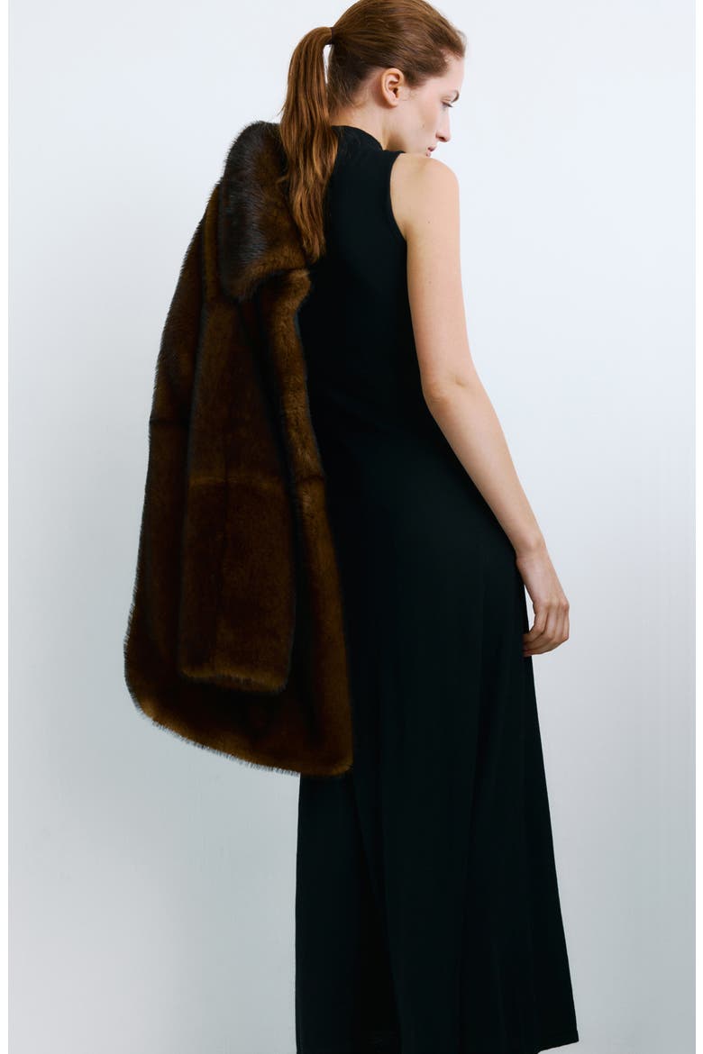 Mock Neck Knit Maxi Dress, Alternate, color, BLACK
