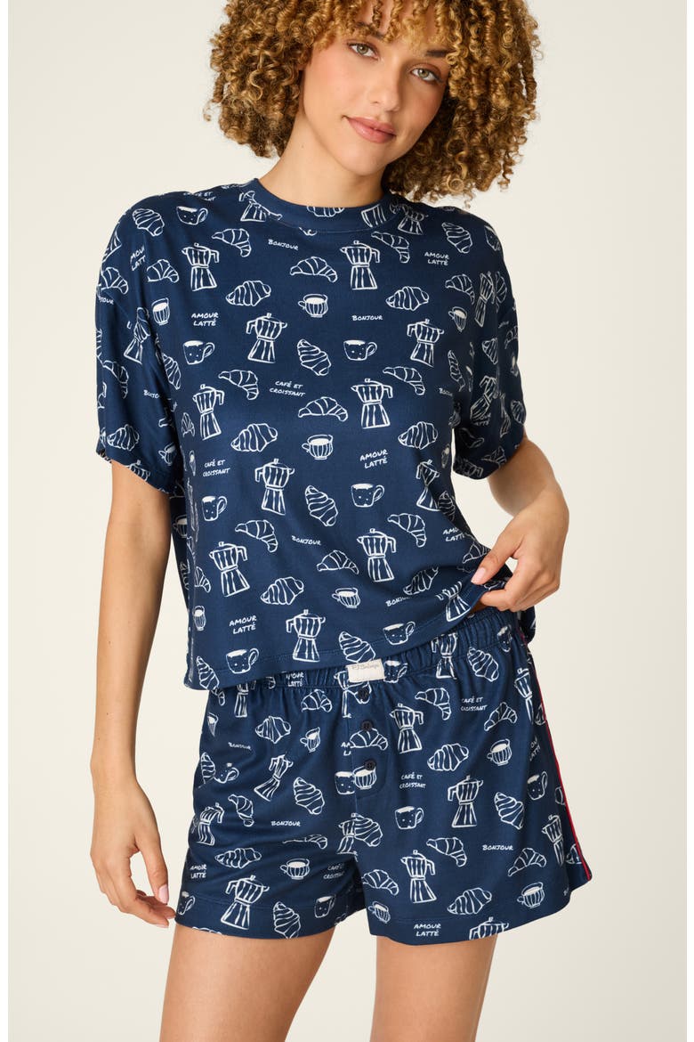 Bonjour Babe 2-Piece Pajamas, Alternate, color, DEEP NAVY