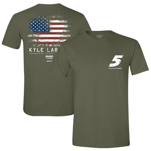 Hendrick Motorsports Team Collection Green Kyle Larson Flag T-shirt In Green