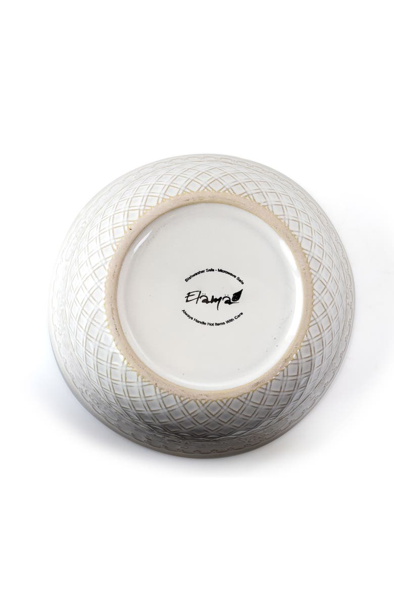 Elama Ivory Lotus 16 Piece Square Dinnerware Set, Alternate, color, White