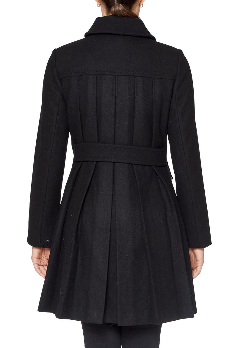 pearl button reefer jacket, Alternate, color, BLACK