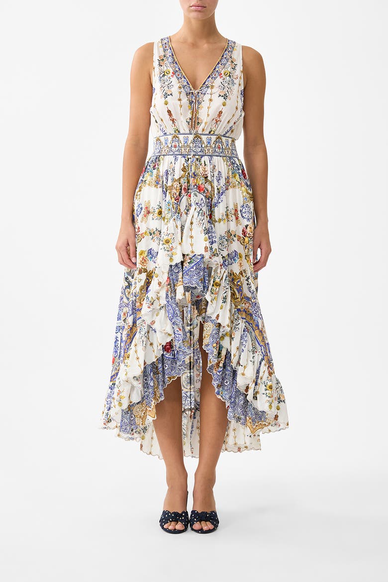 V Neckline High Low Dress, Main, color, The Pottery Parlour