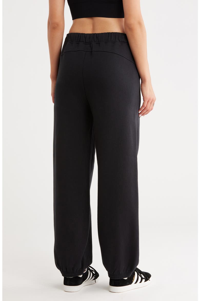 Feather Fleece Cinch Bottom Pants, Alternate, color, BLACK